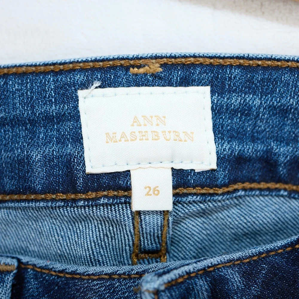 Ann Mashburn Womens Straight Leg Jeans Medium Wash Denim Size 26 AMTCL061924-BSR - Picture 3 of 10